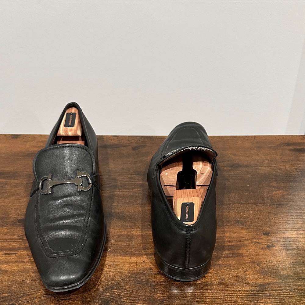 Salvatore Ferragamo Black Leather Men's Loafers / Slip-Ons - Picture 3 of 12